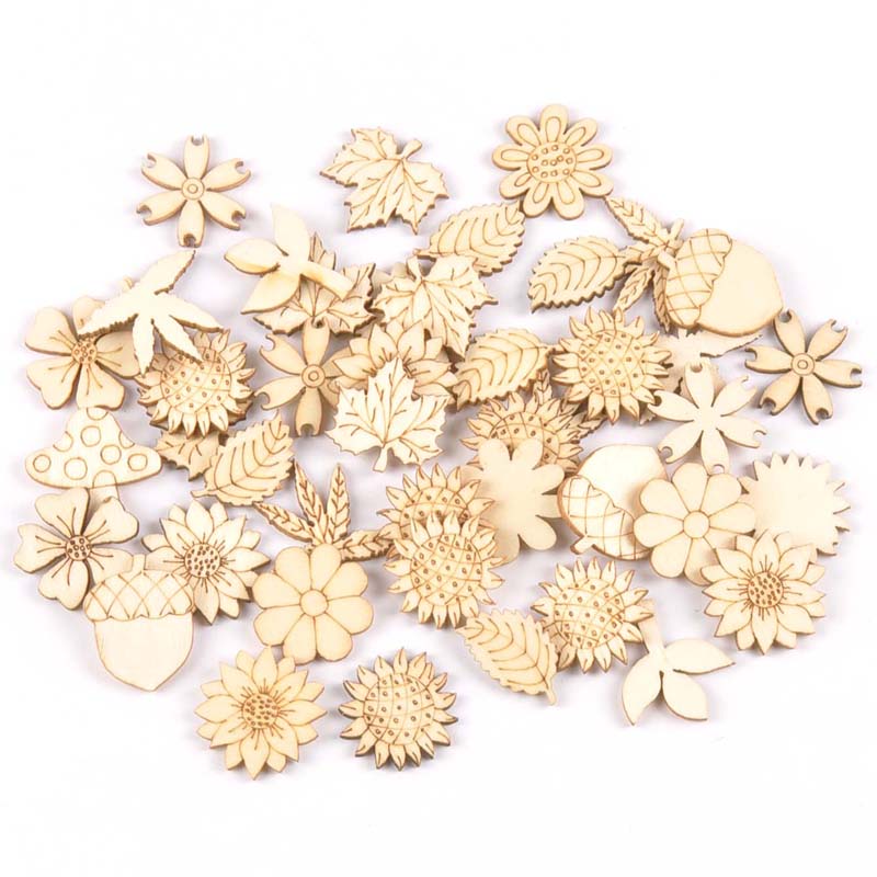 Craft Embellishment - 30pcs 25-30mm Holz DIY Zubehör natürliche