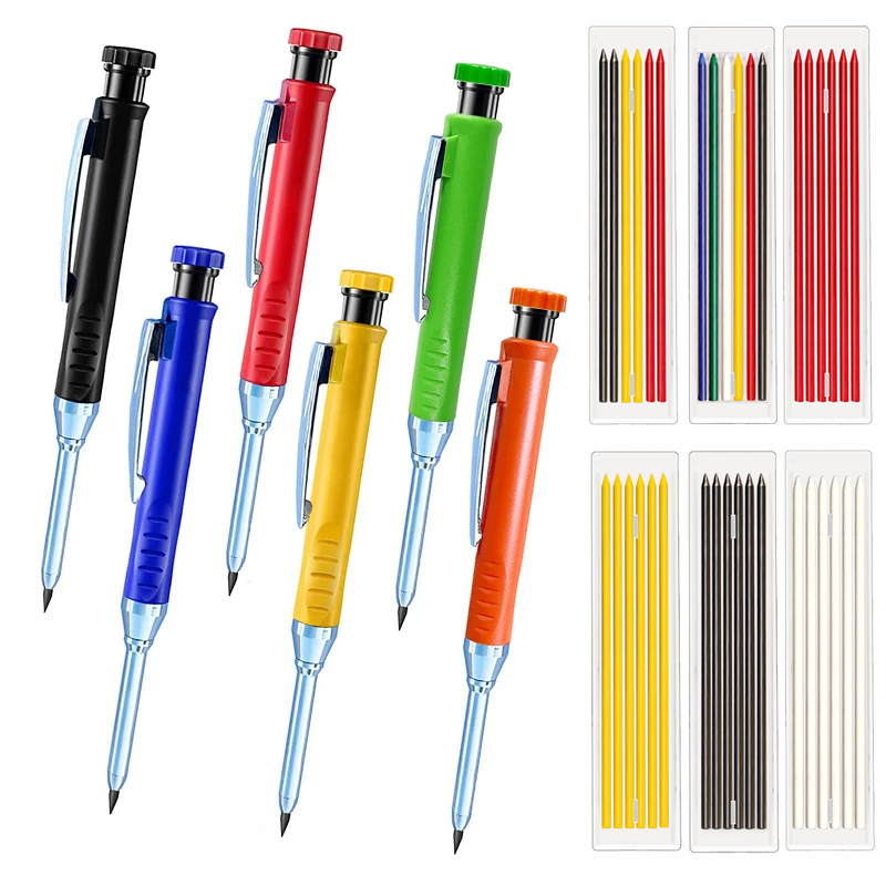 Staedtler Pencil Lumocolor - 6 Farben Holzbearbeitungs-Automatikbleistifte, 2,8 mm, Metall-Druckbleistift
